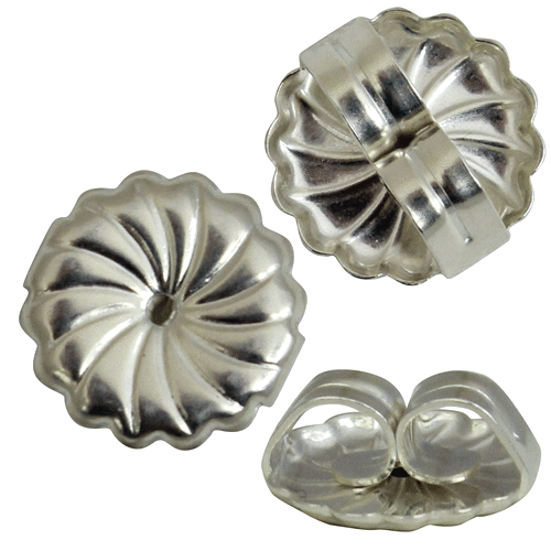 6 Extra Large SAFETY 10MM Solid Sterling Silver Earring Backs Butterfly Friction - Bild 2 von 3