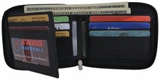 Men's Zipper RFID Blocking Premium Leather Zip-Around ID Bifold Wallet