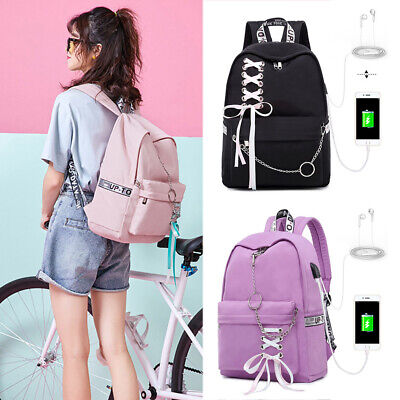 Women Backpack USB Charging Large School Bags for Teenage Girl Laptop  Backpack | eBay