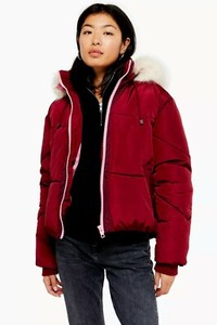 topshop red puffer