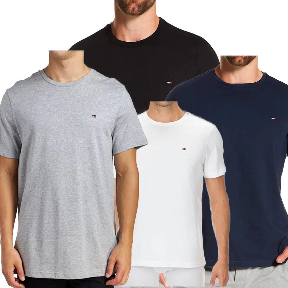 Tee Hilfiger Sleeve Men\'s Casual Core Crewneck Short Tommy Essential | T-Shirt eBay