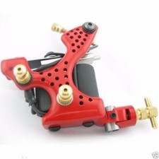 Handmade 10 Wrap Coils Aluminum Alloy Frame Tattoo Machine Gun Supply Red