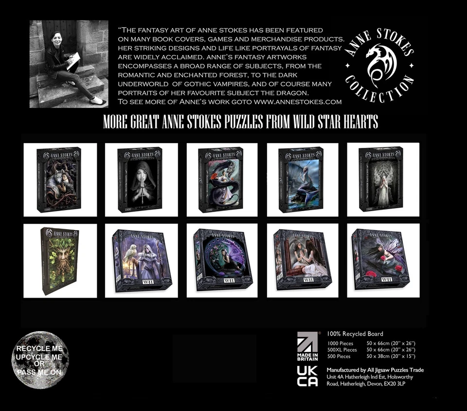 Anne Stokes Fantasy Fairy Puzzle - Rose Fairy - 1000 Piece Puzzle with A4 Guide - Image 2 of 3