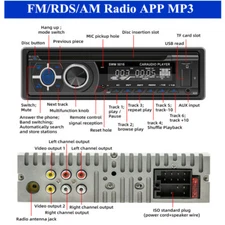 Single Din Car Stereo CD/DVD Player Bluetooth FM/RDS/AM Radio MP3 USB SD AUX Kit