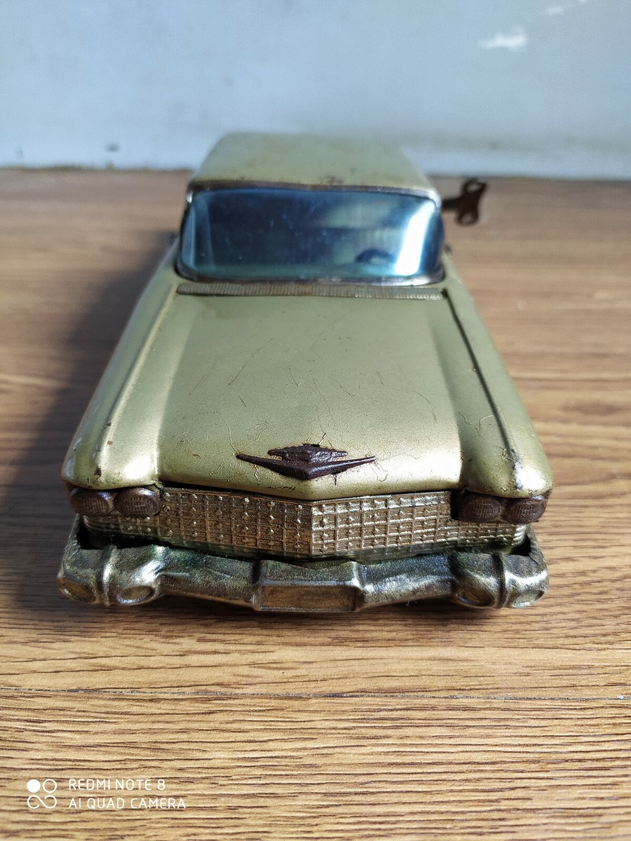 Rare vintage wind-up CADILLAC tin toy car of 50's made in