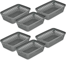 Plastic Storage Basket Set - Multipurpose Drawer Trays, Kitchen Pantry Container