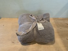 NWOT Barefoot Dreams Throw Blanket , Gray , 54"x72" Style 503
