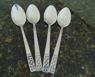 Customcraft CUS3 Teaspoon Lot 4 Spoons Stainless