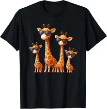 Giraffe Family Sunglasses Safari Zoo Lover Unisex T-Shirt