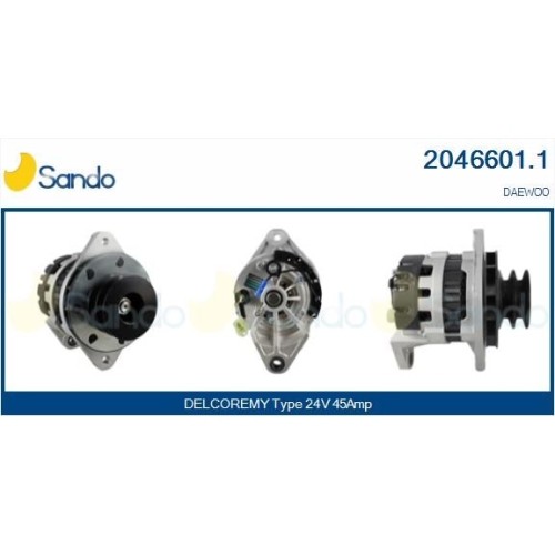 Alternateur Sando 2046601.1 pour la rénovation du système électrique Daewoo Doosan