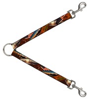Dog Leash Splitter Surfboard Cali Scenes/Us Flag Stacked Brown (Us Import)