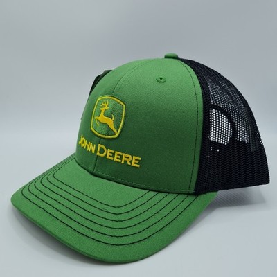 John Deere Mesh Trucker verstellbare Snapback Cap Mütze schwarz grün neu...