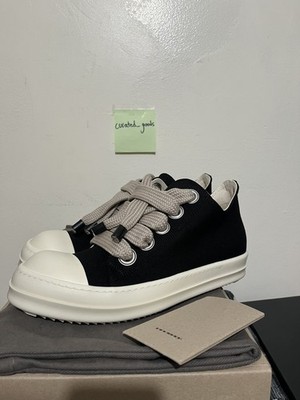 Rick Owens Drkshdw Ramones Jumbo Lace Low Black Size EU42/US9 New