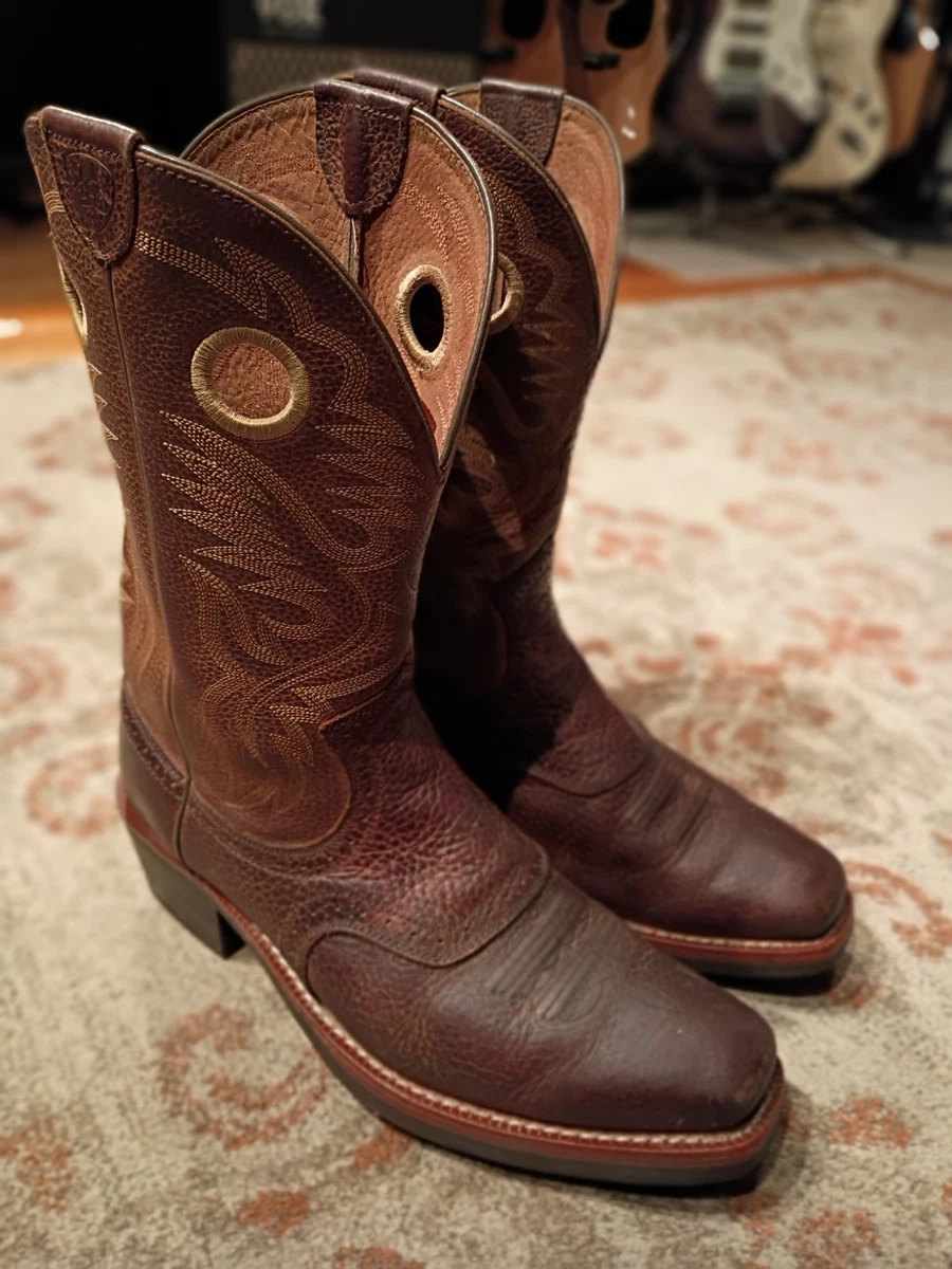 Bottes De Cowboy Ariat Heritage R Toe - Cuir Marron Clair, Taille 10.5 US Homme, Occasion Très Bon état