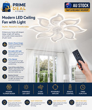 Ceiling Fans with Lights and Remote, Modern White LED Acrylic Ceiling Fan Light,