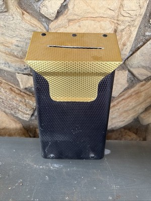Darling Diamond Plate Mailbox Letterbox Gold Black