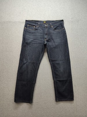 Lee Men Jean 38X30 Blue Denim Regular Fit Straight Leg 5 Pocket Design Mid Rise