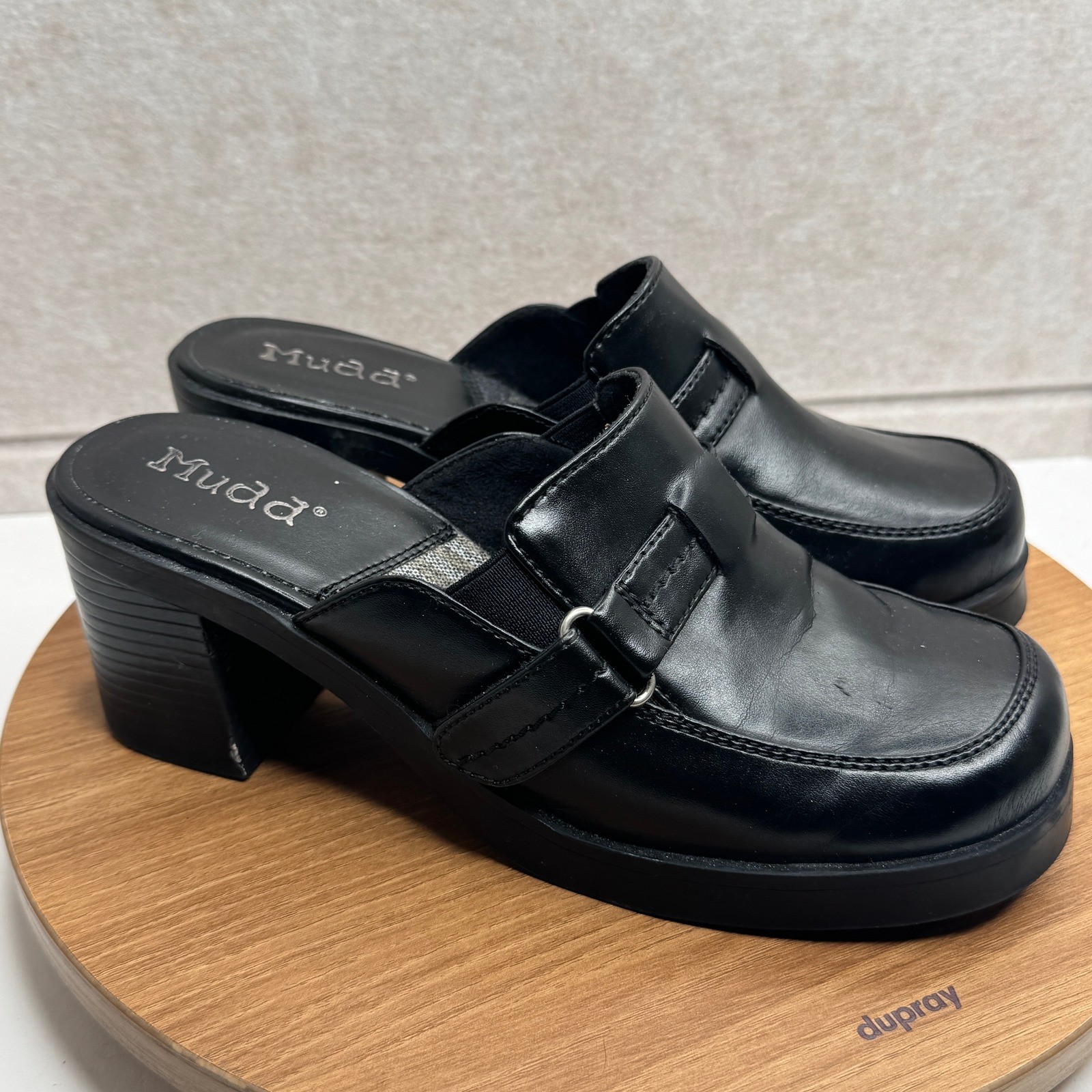 Mudd Affect Black Platform Clogs Heeled Mules Siz… - image 1