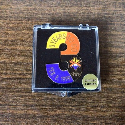 2002 Salt Lake City Utah USA Olympics Pin 3 Years To Go 1999 Limited Edition