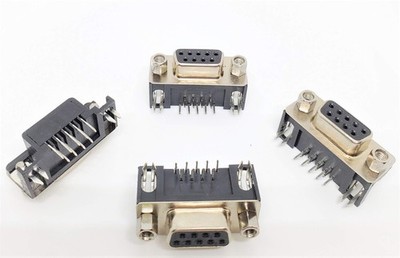 10 PCS DB9 Female Right Angle PCB Mount Connector 90 Degree DSub