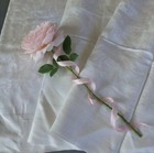Antique Damask LINEN Tablecloth 124"X73" Flowers Lilies of the Valley PROVENANCE — photo 1