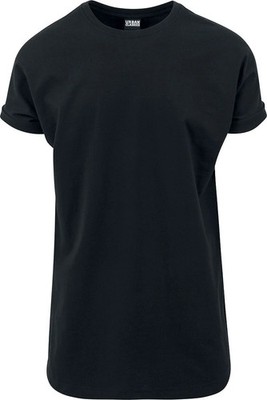 Urban Classics T-Shirt Herren Long Shaped Turnup Tee schwarz Basics, Streetwear