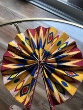 Ankara African Print Hand fan, Handheld Summer Fashion Foldable Women Hand fan