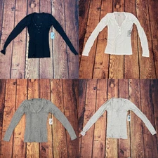 Negative Underwear Women's Whipped Henley Long Sleeve Top - Various Colors