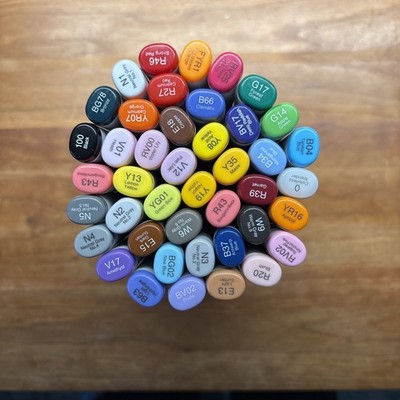 LOT OF COPIC MARKERS. Quantity of 47. All Lightly Used