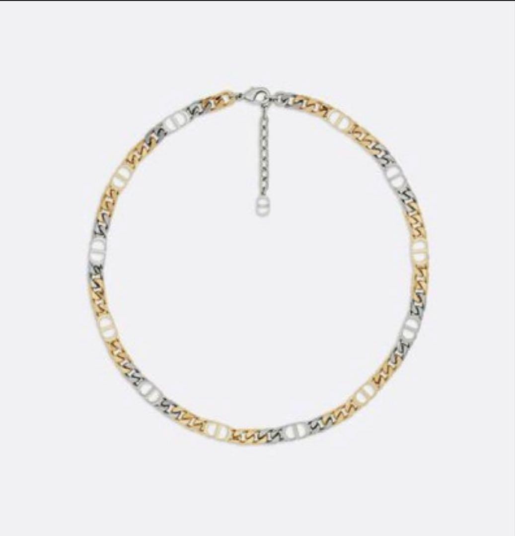 Christian Dior Gold Link Chain Necklace with Lobster Clasp