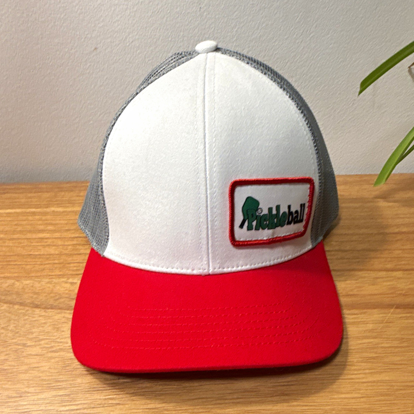 Outdoor Cap Pickleball Graphic Trucker Hat Mesh Back Adjustable White Red Gray