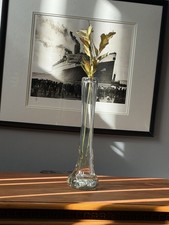 Large Hand Blown Sculptural Studio Glass Vase 36cm Tall Heavy Art Glass 1.7kg