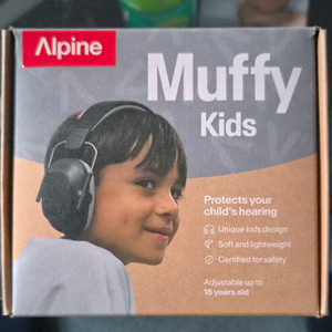 Alpine Muffy Kids Kopfhörer Kleinkind, adjustierbarer Kopfbügel, Schwarz/Grau