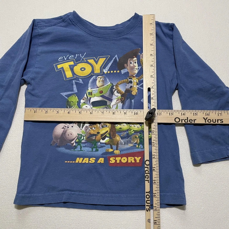 Vintage Disney Store Toy Story Shirt XS 4 Long Sleeve Woody Buzz Lightyear Pixar - Image 4 of 4