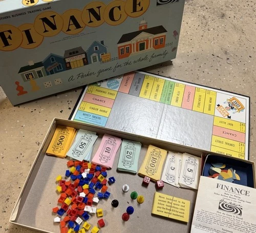 Vintage 1958 Parker Brothers Business Trading Finance Board Game COMPLETE