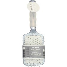 2 Pack Conair Gel Grips Paddle Hair Brush, Gray