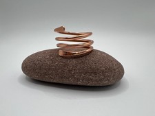 Handmade Pure Copper Spiral Ring Adjustable Coil Design for Pain Relief & Style