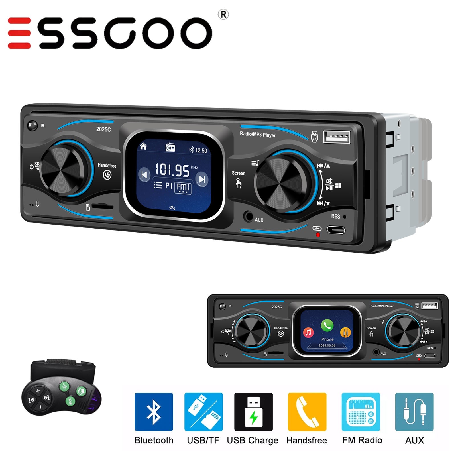 Bluetooth Aux Usb Am Tf Audio Receiver
