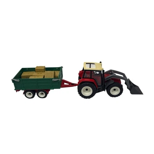 Playmobil Farm 4496 Tractor With Hay Trailer & Hay Bales Red Green 2005 Vintage