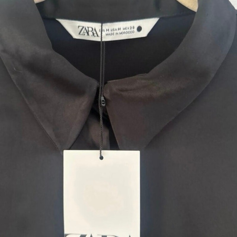 Zara Satin Button Down Dress NWT size M  thumbnail 6