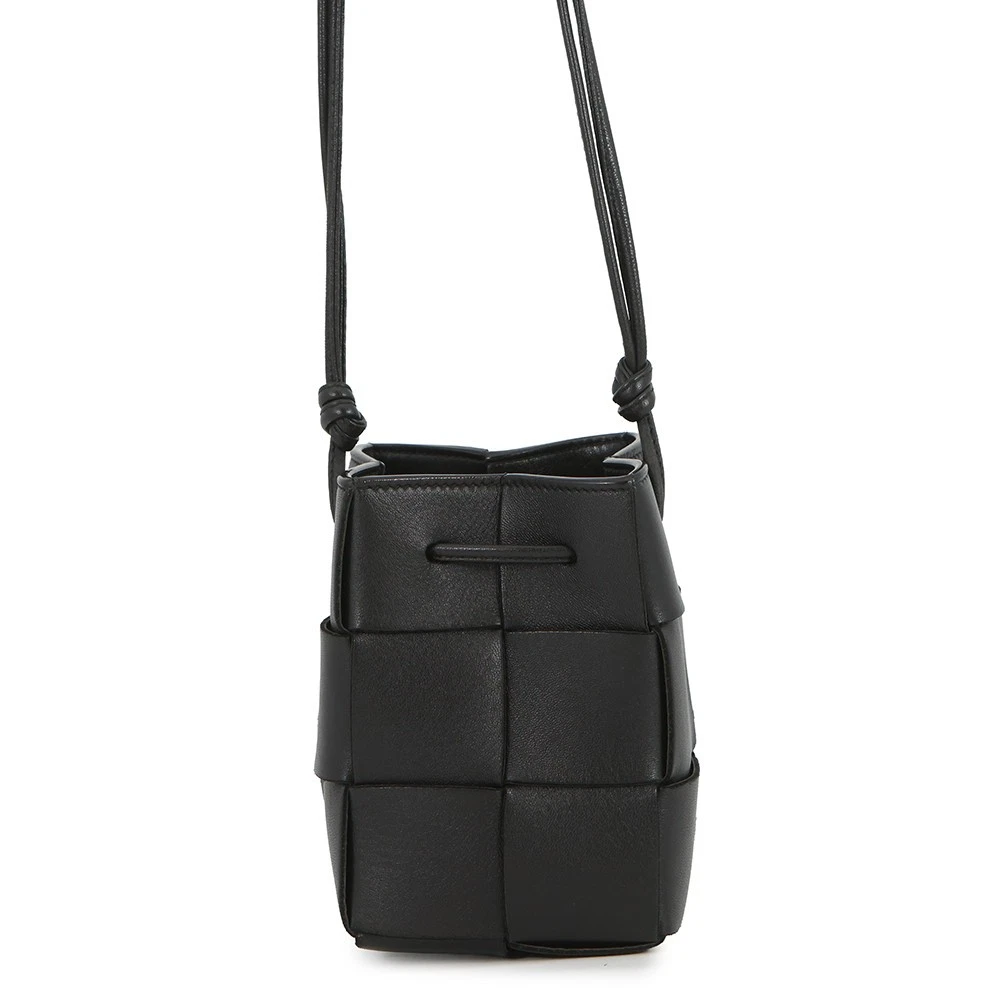 Bottega Veneta — Bottega Veneta INTRECCIATO Cassette Bucket Bag Size Mini Lambskin Black 6802...