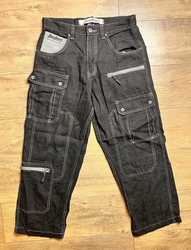 Vintage Paco Jeans Black Cargo Pants 30x30 Y2K