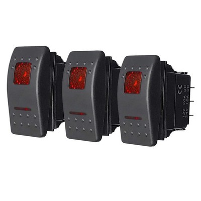 Momentary (ON)/Off/(ON) Marine Rocker Switches with Illuminated LED, 20A 12vD...
