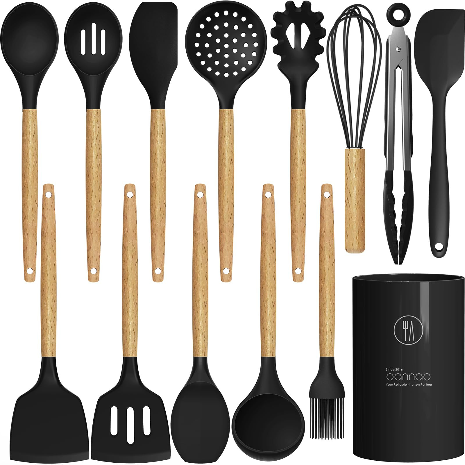 Silicone Cooking Utensils Set Utensil Sets - 446°F Silicone Kitchen Utensils ...