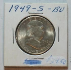1949-S UNITED STATES MINT BU FRANKLIN SILVER HALF DOLLAR IN 2x2 HOLDER