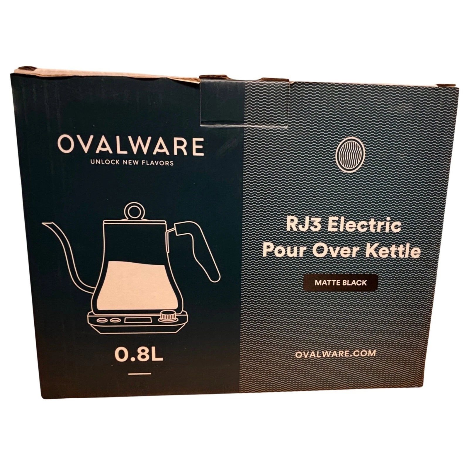Ovalware RJ3 Electric Pour Over Kettle Black 0.8L Stainless Steel Temp Control