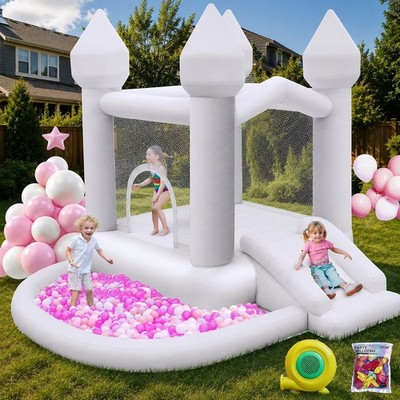 Prinzessin Kinder Aufblasbare Hüpfburg Partyburg Hüpfburg weiß