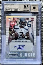 2012 Panini Prizm Russell Wilson Rookie Card RC Prizm Auto #/99 BGS 9.5. rookie card picture