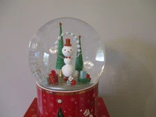 Neiman Marcus 2022 NIB Christmas Snowman Musical Snowglobe Christmas Trees