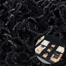 1/2 LB Black Crinkle Cut Paper Shred Filler for Gift Baskets Box Bags, Shredd...